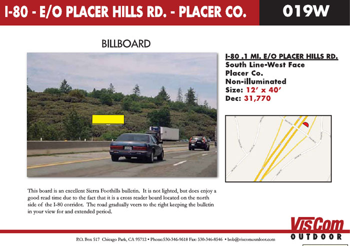 billboard i80 placer hills rd placer county ca